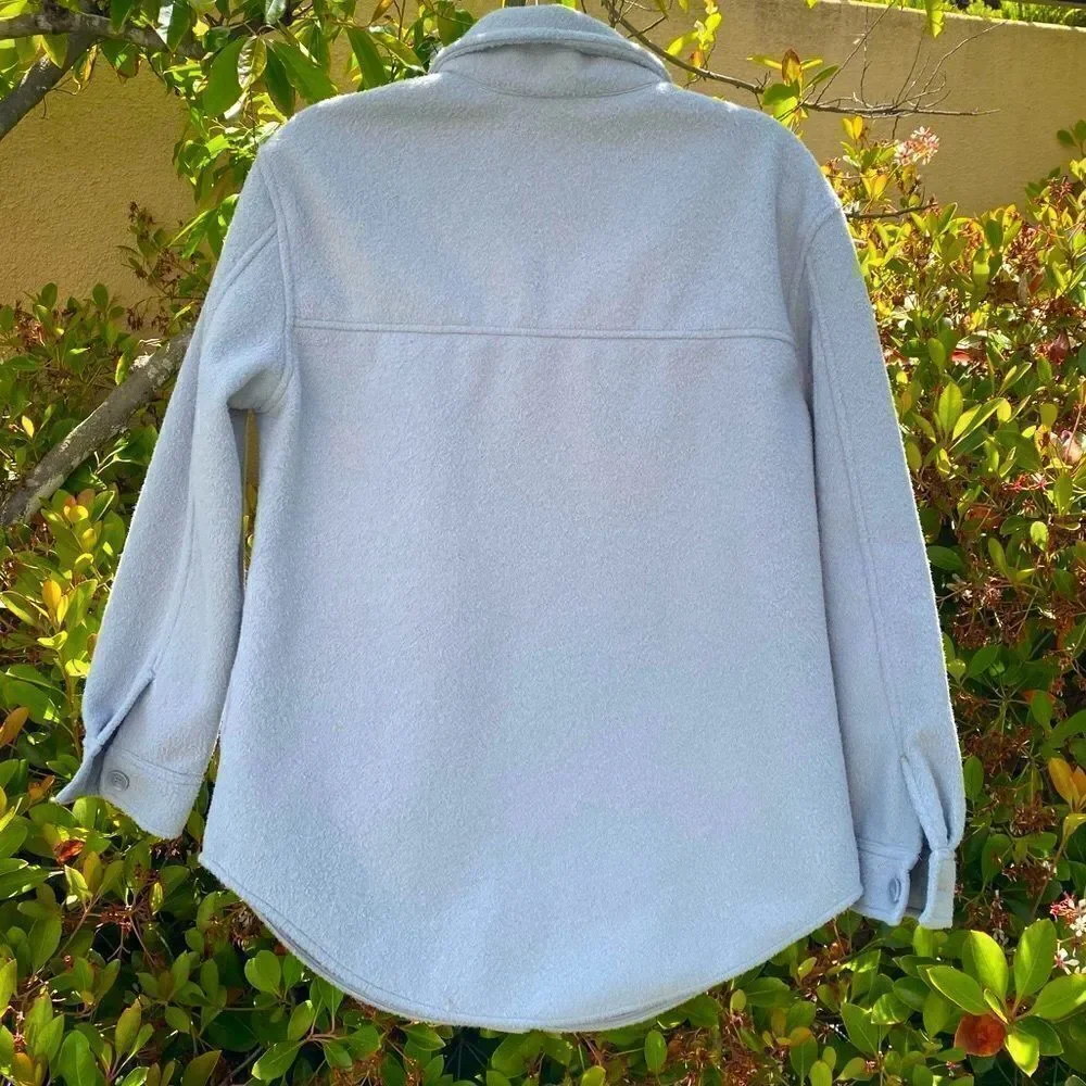 Joie Button Down Wooley Shacket/Jacket. Pale Blue/Gray. Size Large. VGUC